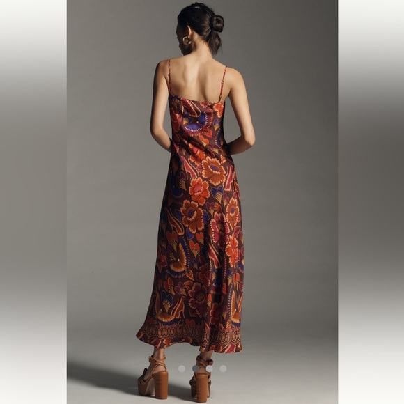 Farm Rio x Anthropologie NWT Sleeveless Cowl-Neck Slip MIDI dress size S. - Picture 3 of 7